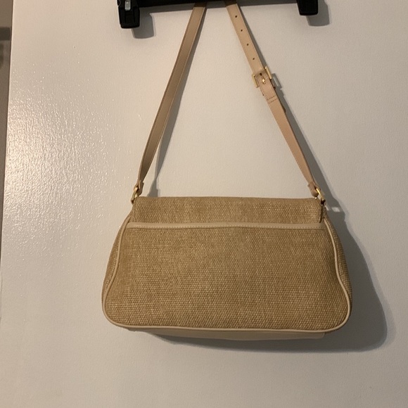 Etienne Aigner - Vintage - Tan and Beige- Jute Brass and Leather Shoulder Bag - Picture 2 of 12
